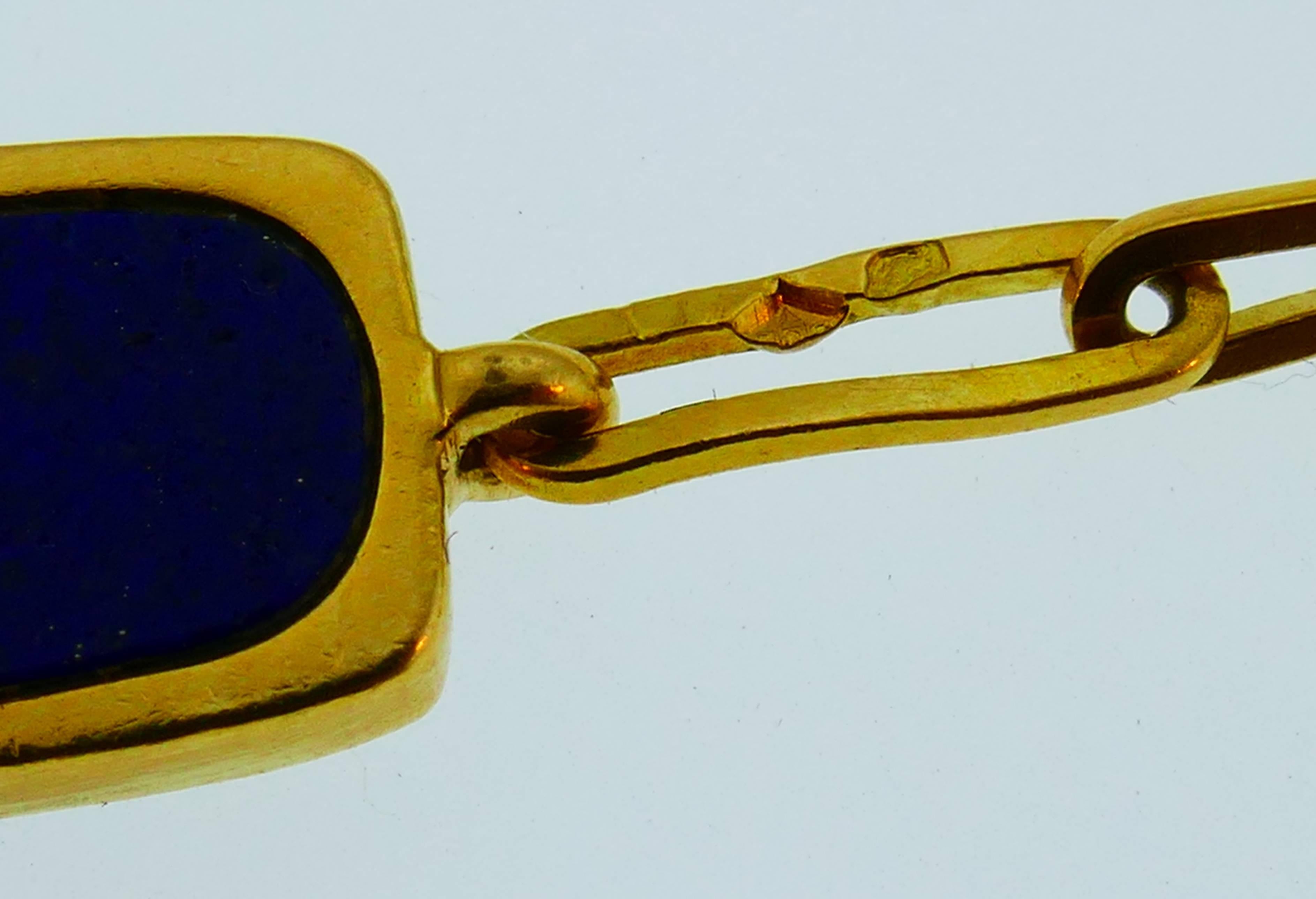 Dinh Van Lapis Lazuli Yellow Gold Chain Necklace, 1971 4