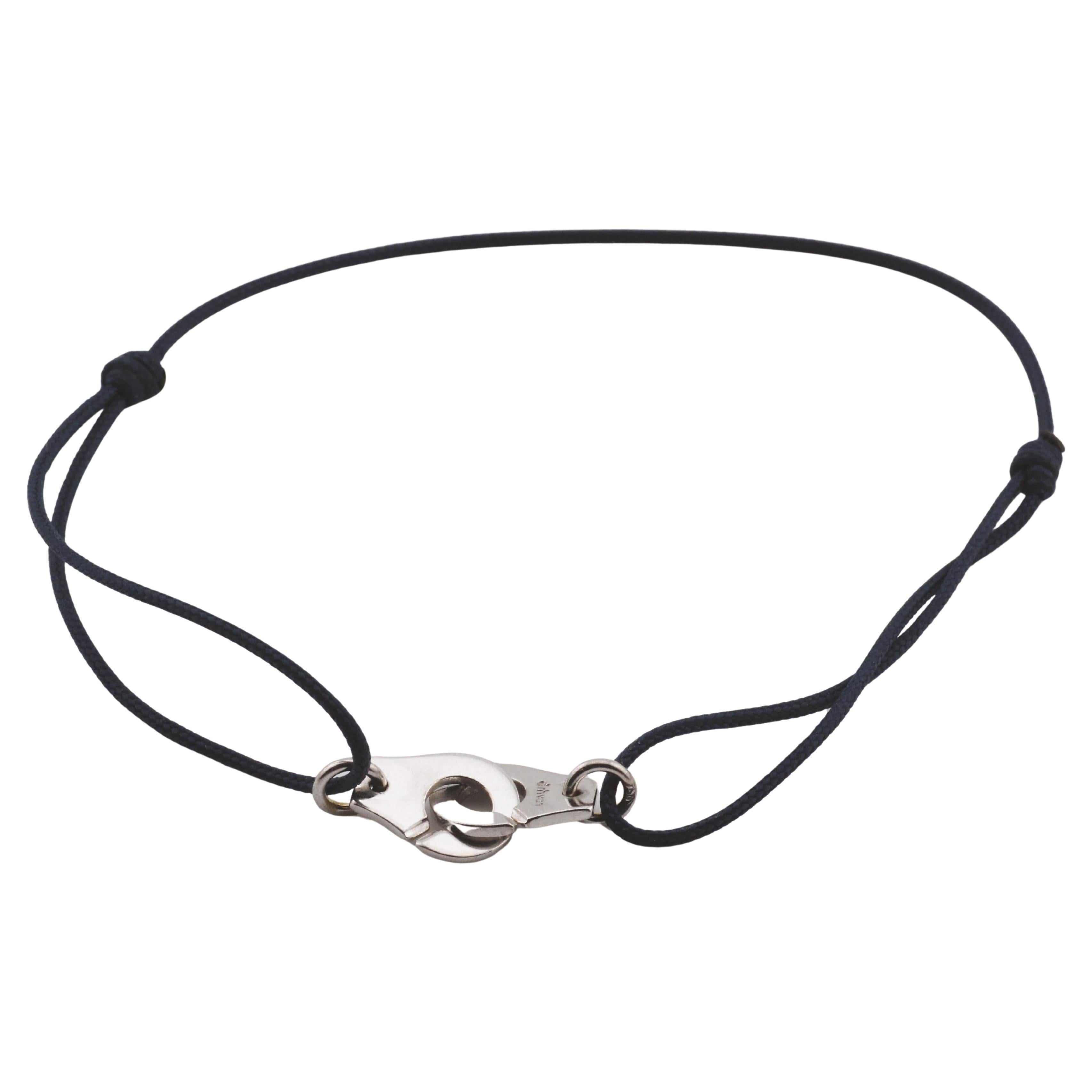 Dinh Van Menotte Handcuff 18k White Gold Cord Bracelet