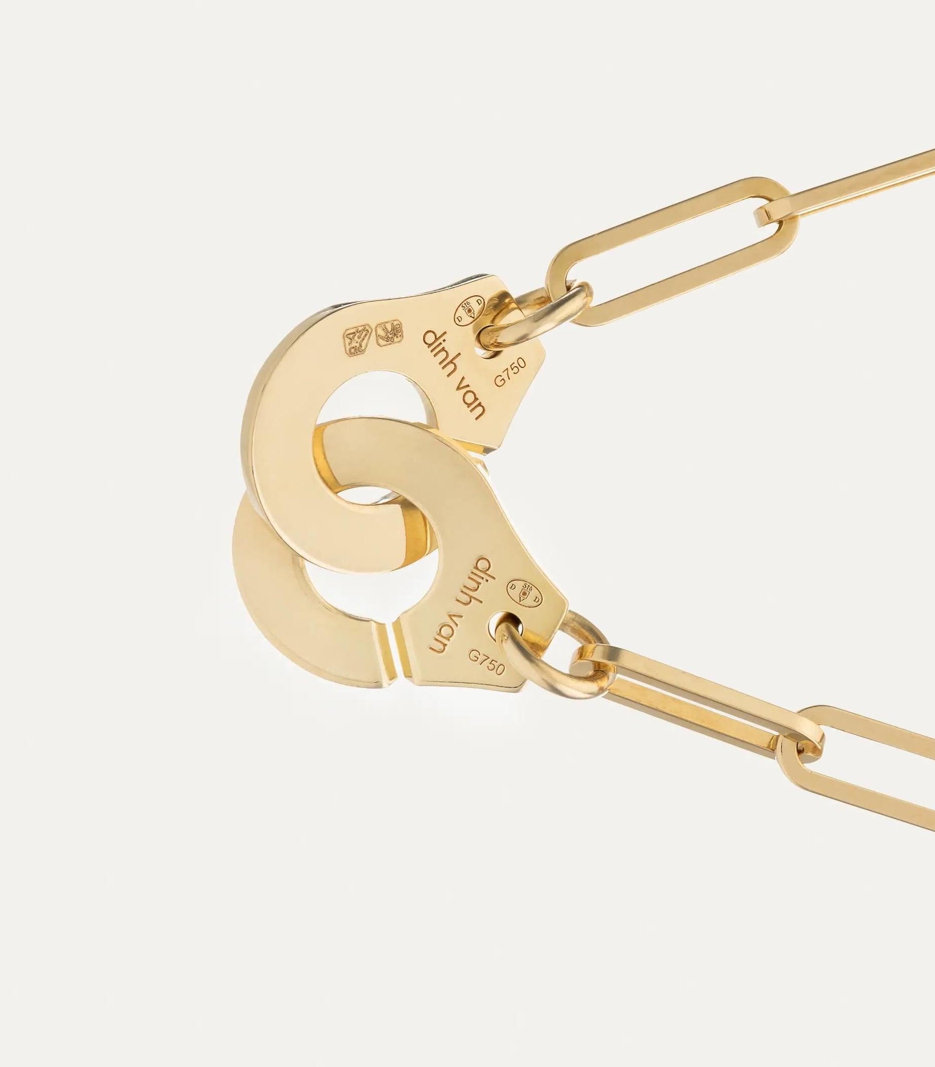Dinh Van Menottes Collier R12 Or jaune 18K en vente 1