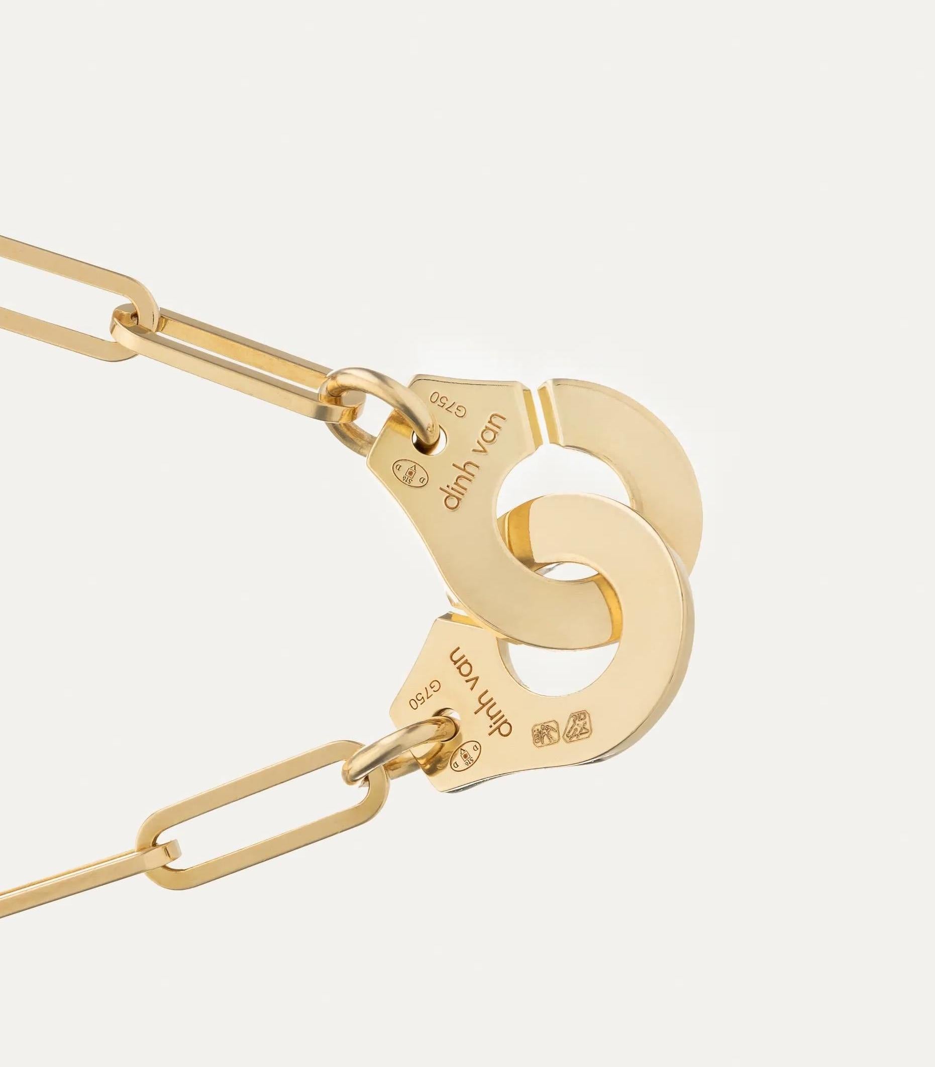 Dinh Van Menottes Collier R12 Or jaune 18K en vente 3