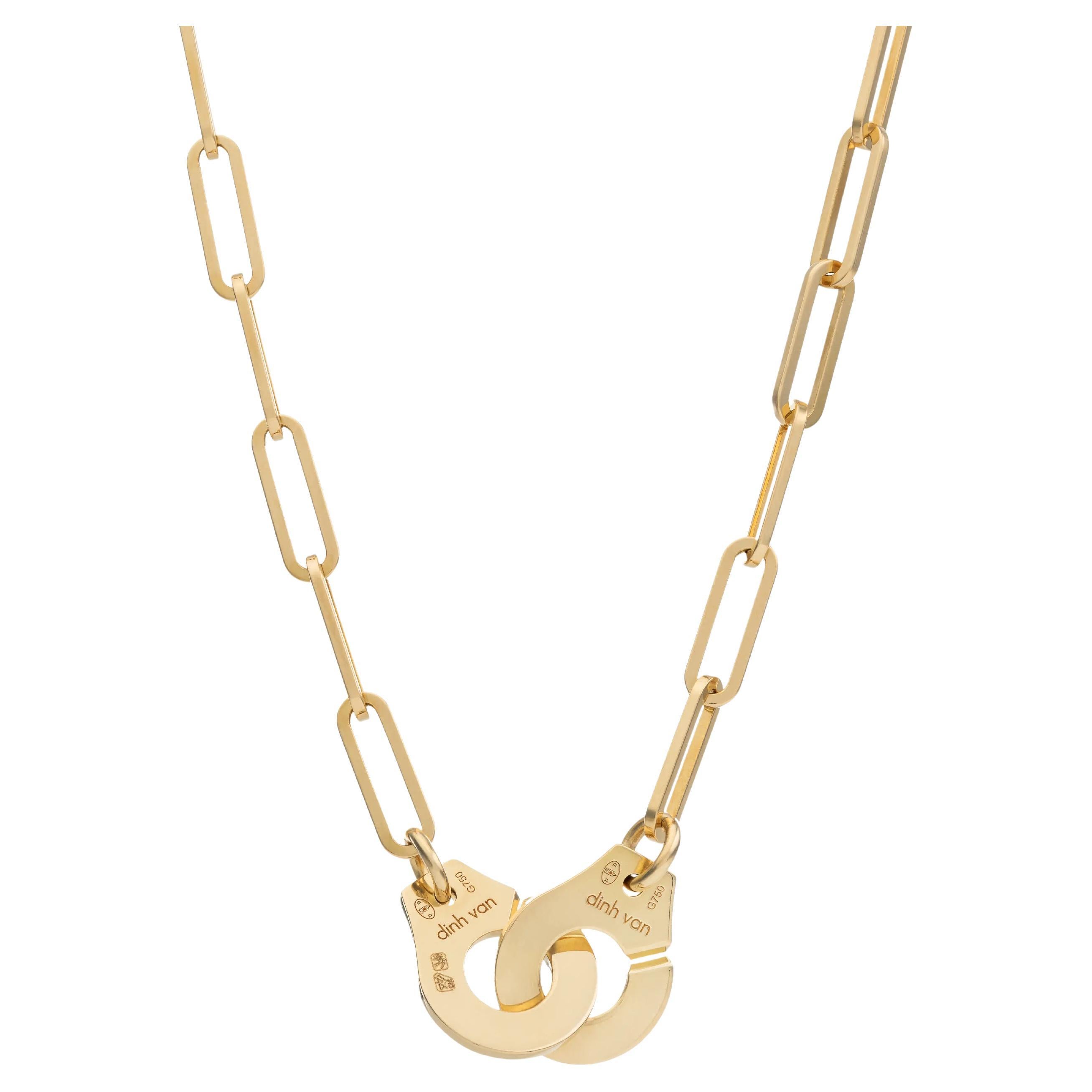 Dinh Van Menottes Collier R12 Or jaune 18K en vente