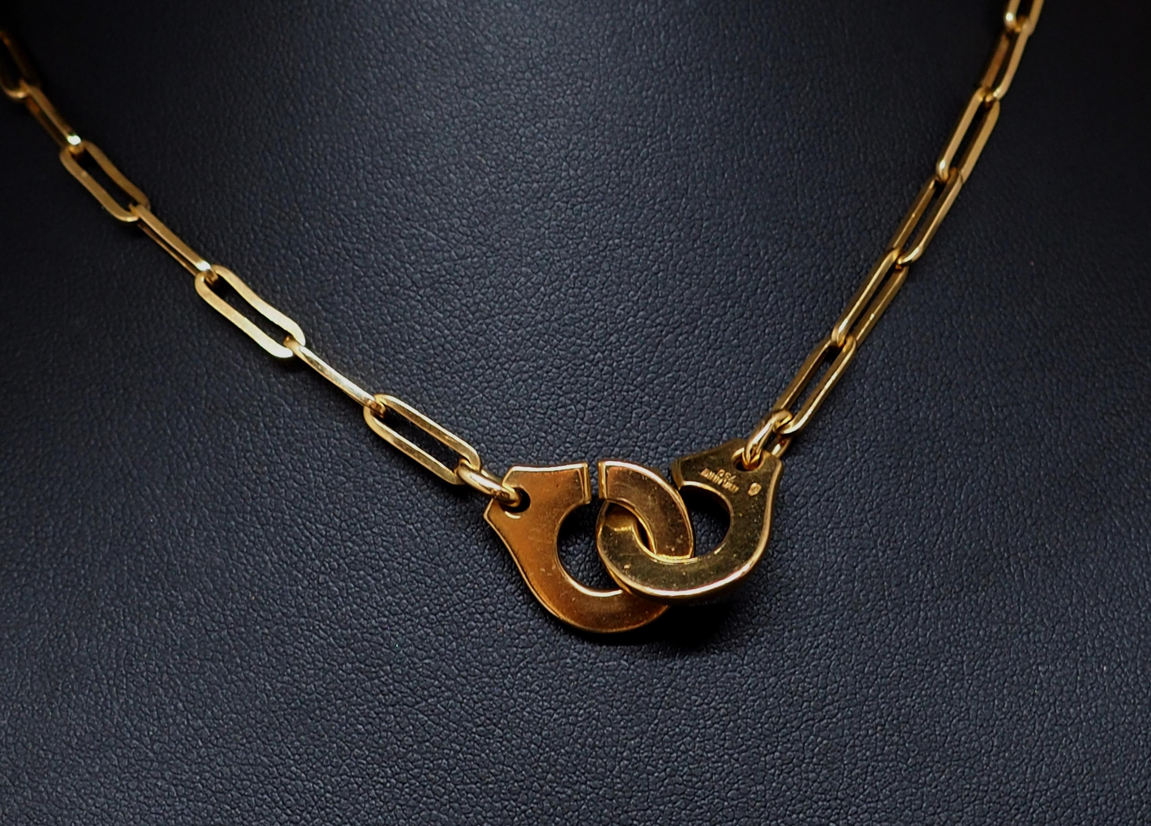Dinh Van Menottes R14 Necklace Rosegold 18 Karat Paperclips In Excellent Condition In Geneva, CH