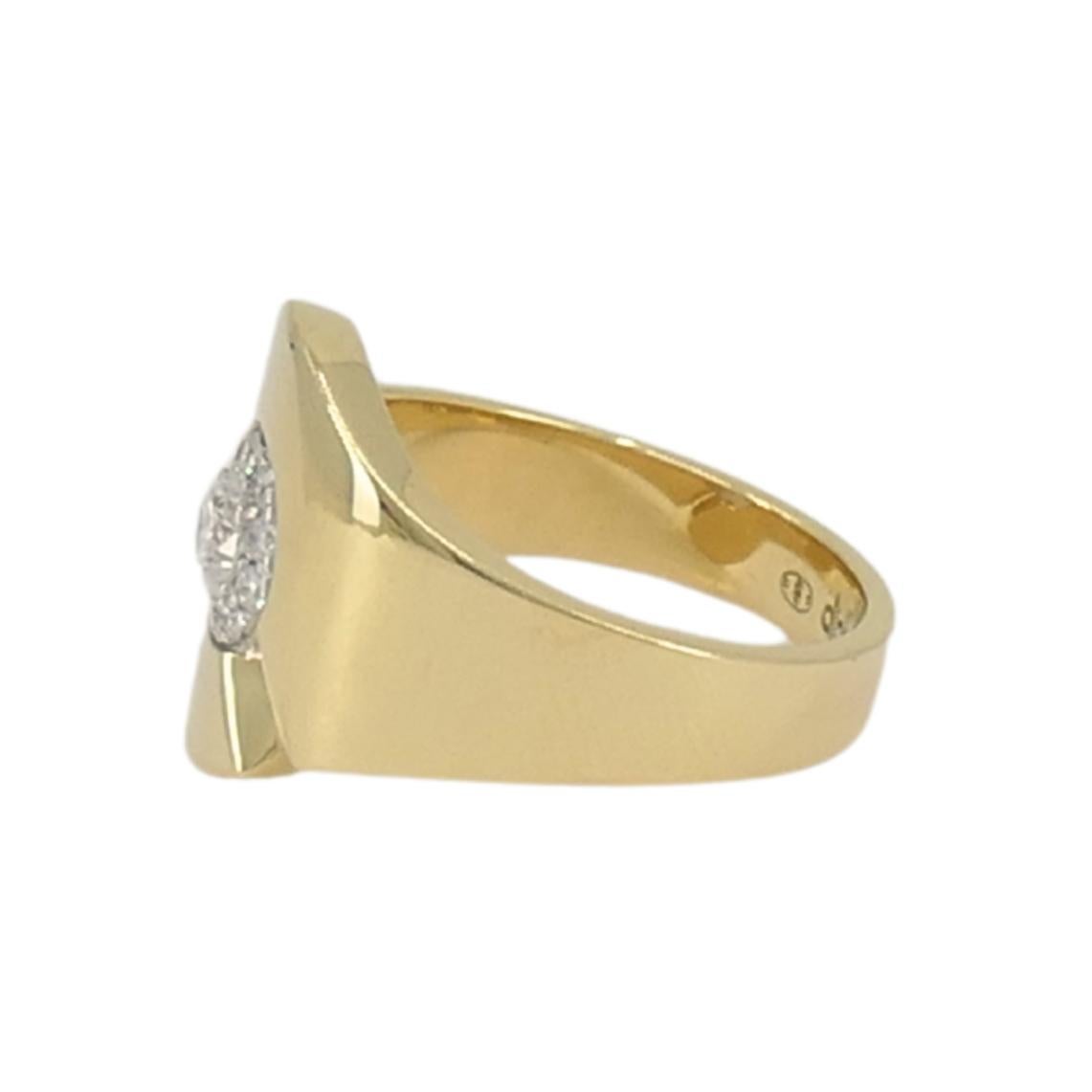 Dinh Van Menottes Anillo Oro 18k Diamante Corte redondo en venta