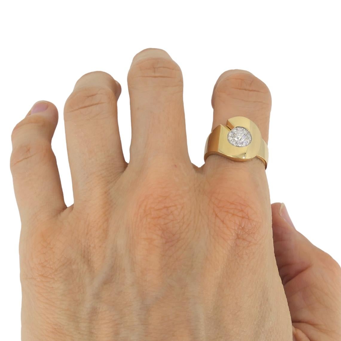 Dinh Van Menottes Anillo Oro 18k Diamante en venta 3