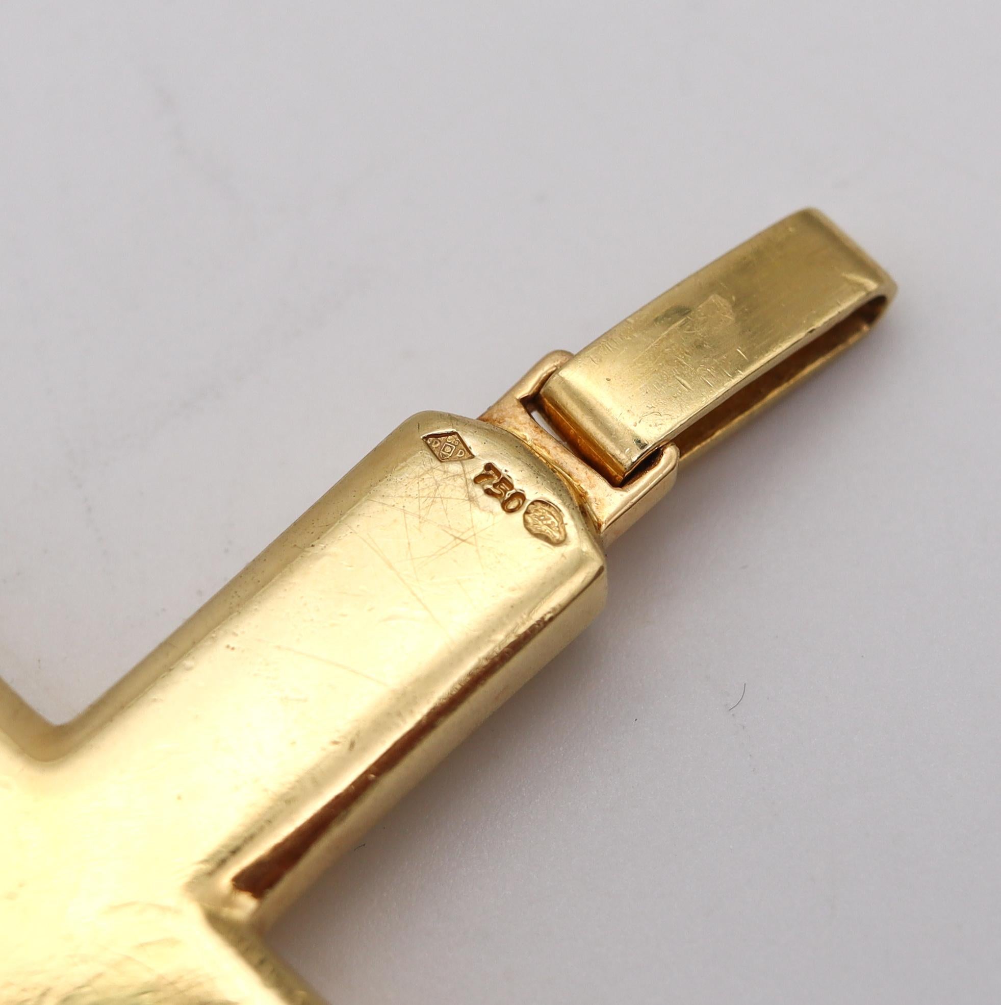 Dinh Van Paris 1980 Geometric Cross in 18Kt Yellow Gold for Jil Sander Runway 1