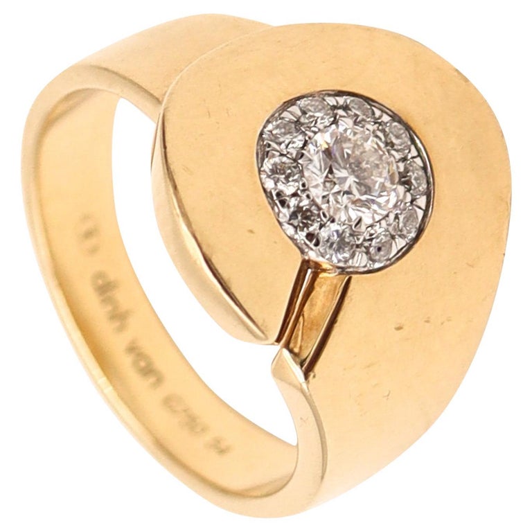 DINH VAN Paris 1990 Menottes Ring In Solid 18Kt Yellow Gold With