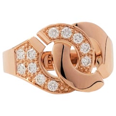 Dinh Van Paris 'Menottes' Rose Gold and Half Diamond Ring