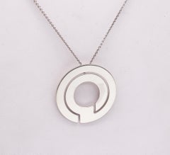 Dinh Van Paris Modernism Geometric Labyrinth Necklace Pendant in Sterling Silver