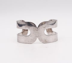 Dinh Van Paris Vintage Classic "Double Dinh" Geometric Cuff 925 Sterling Silver