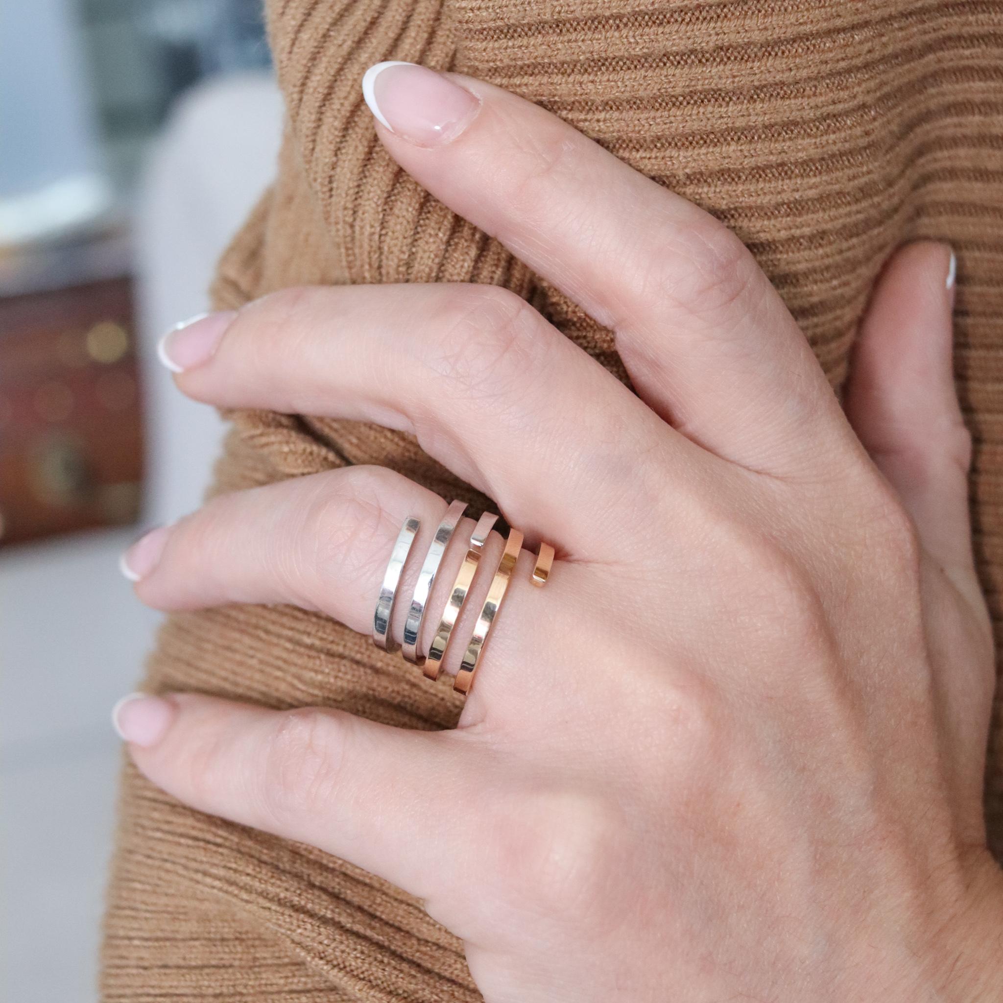 Dinh Van Paris Vintage Classic Duo Spiral Ring in Solid 18kt Gold and Sterling 1