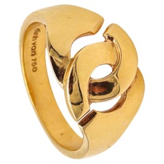 Dinh Van Paris Vintage Classic Menottes Ring in Solid 18Kt Yellow Gold Certified