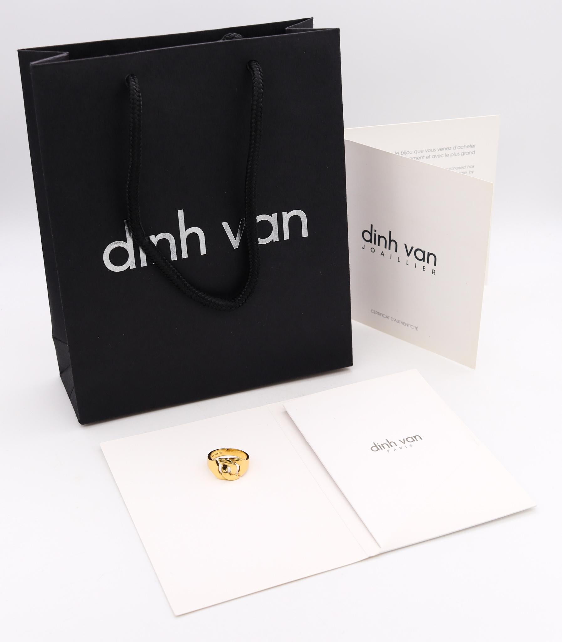 Dinh Van Paris Bague classique Menottes vintage en or jaune massif 18 carats en vente 3