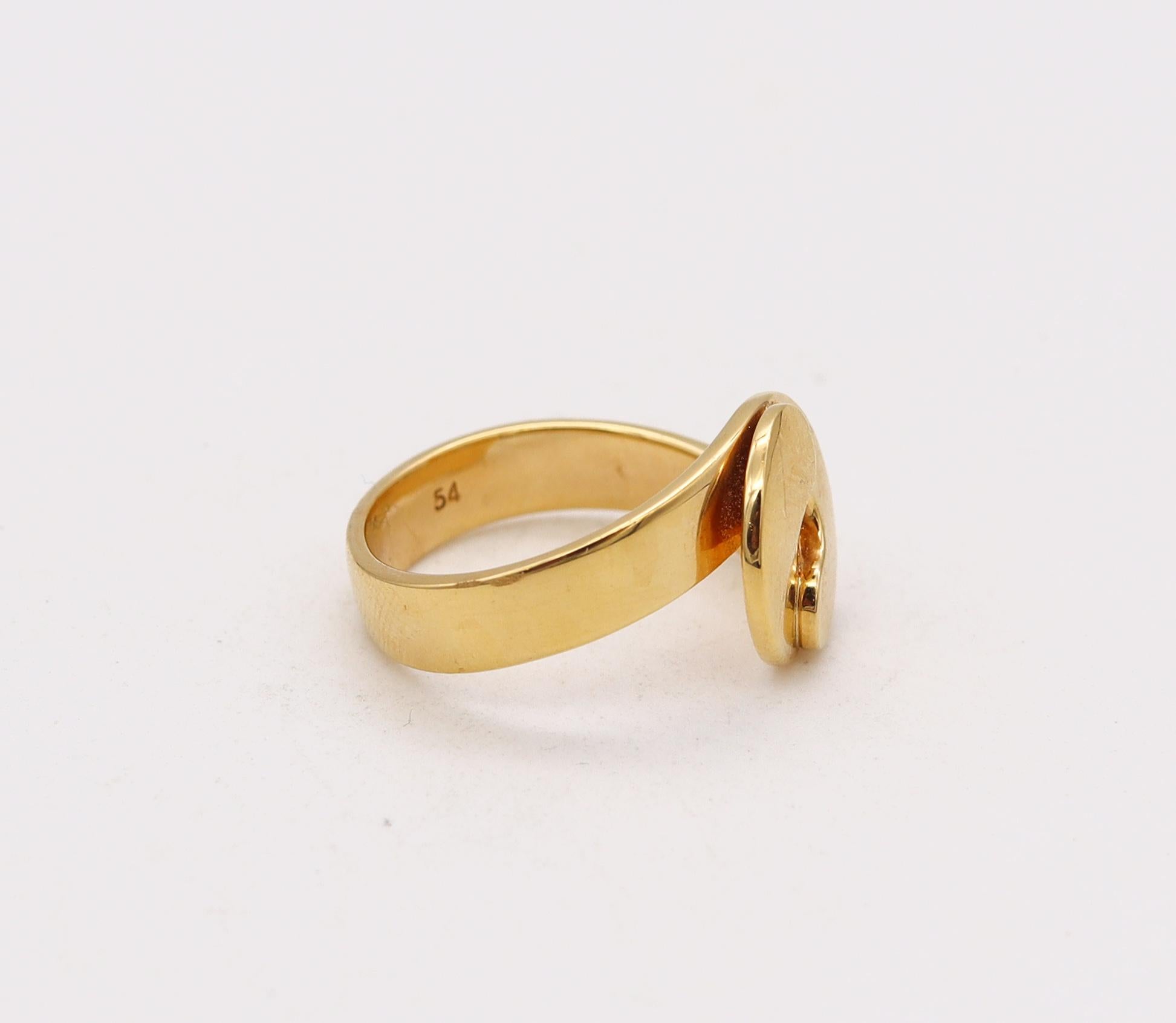 Dinh Van Paris Vintage Klassischer R14 Geometrischer Ring aus massivem 18 Karat Gelbgold für Damen oder Herren im Angebot