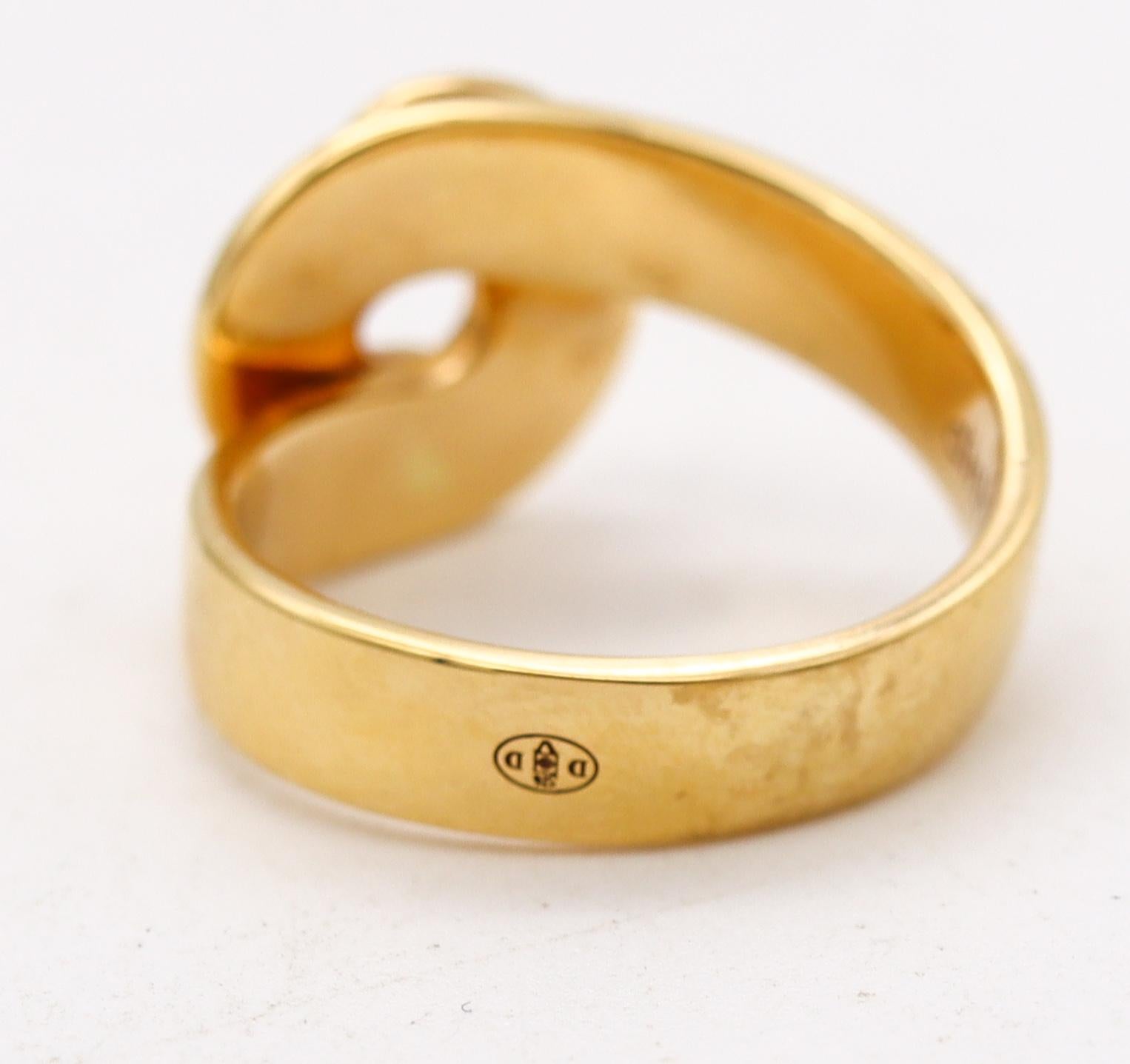 Dinh Van Paris Vintage Klassischer R14 Geometrischer Ring aus massivem 18 Karat Gelbgold im Angebot 3
