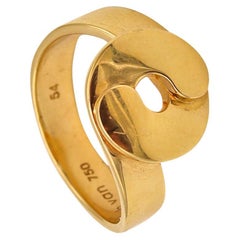 Dinh Van Paris Vintage Classic R14 Geometric Ring in Solid 18Kt Yellow Gold