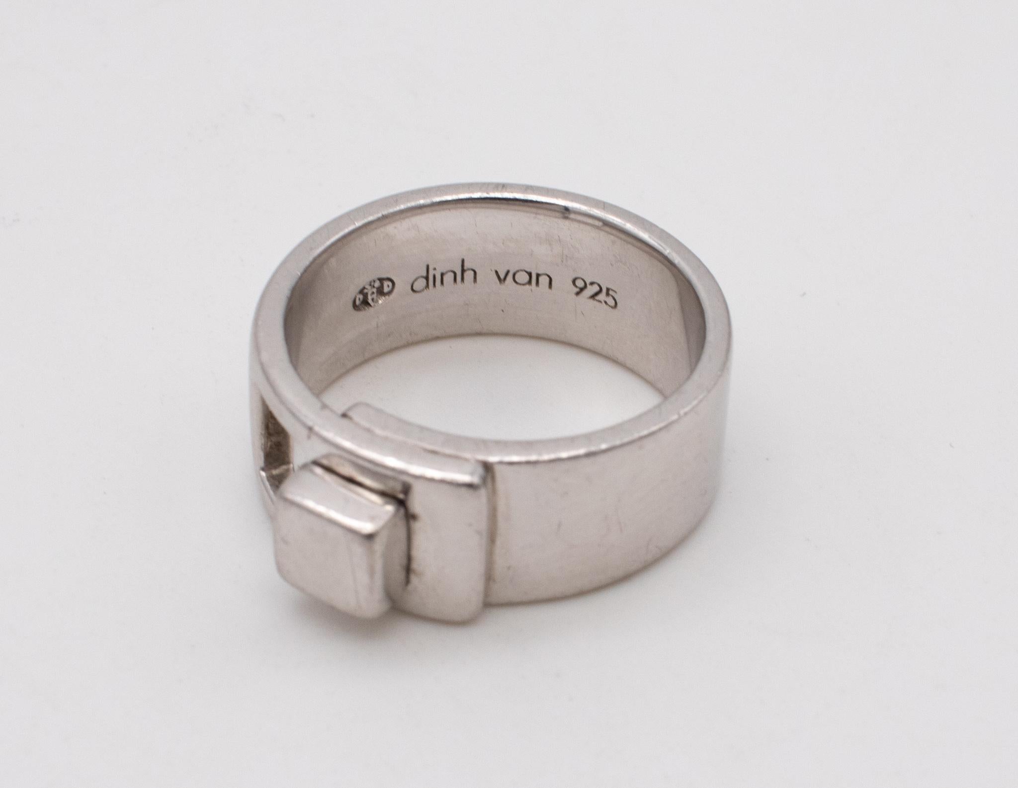 Dinh Van Paris Vintage Geometric Ring In Solid .925 Sterling Silver 1
