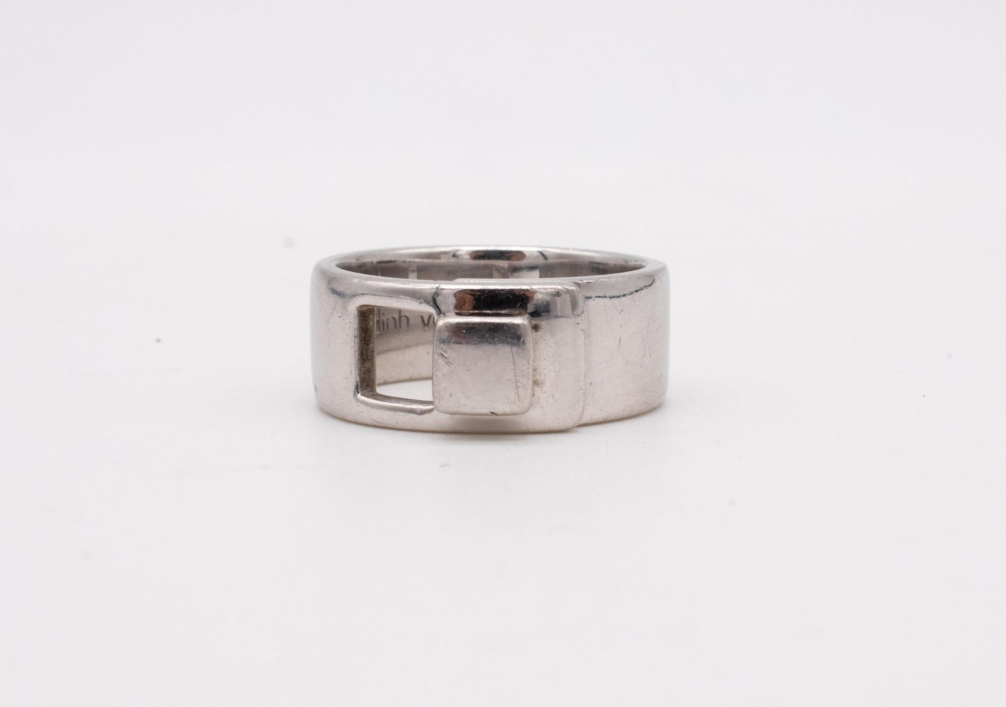 Dinh Van Paris Vintage Geometric Ring In Solid .925 Sterling Silver 2