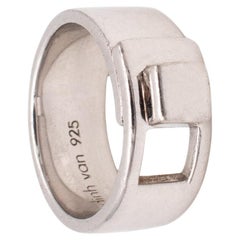 Dinh Van Paris Geometrischer Vintage-Ring aus massivem .925 Sterlingsilber