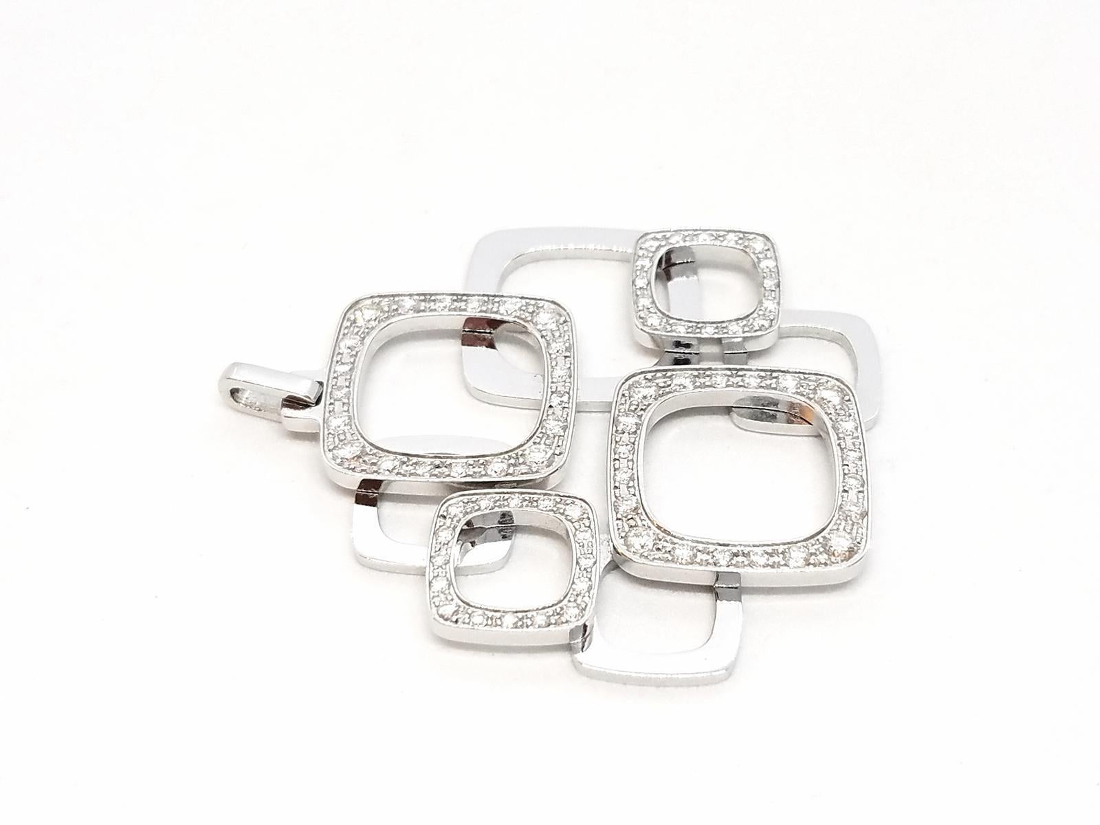 Dinh Van Pendant Necklace Impression White GoldDiamond For Sale 3
