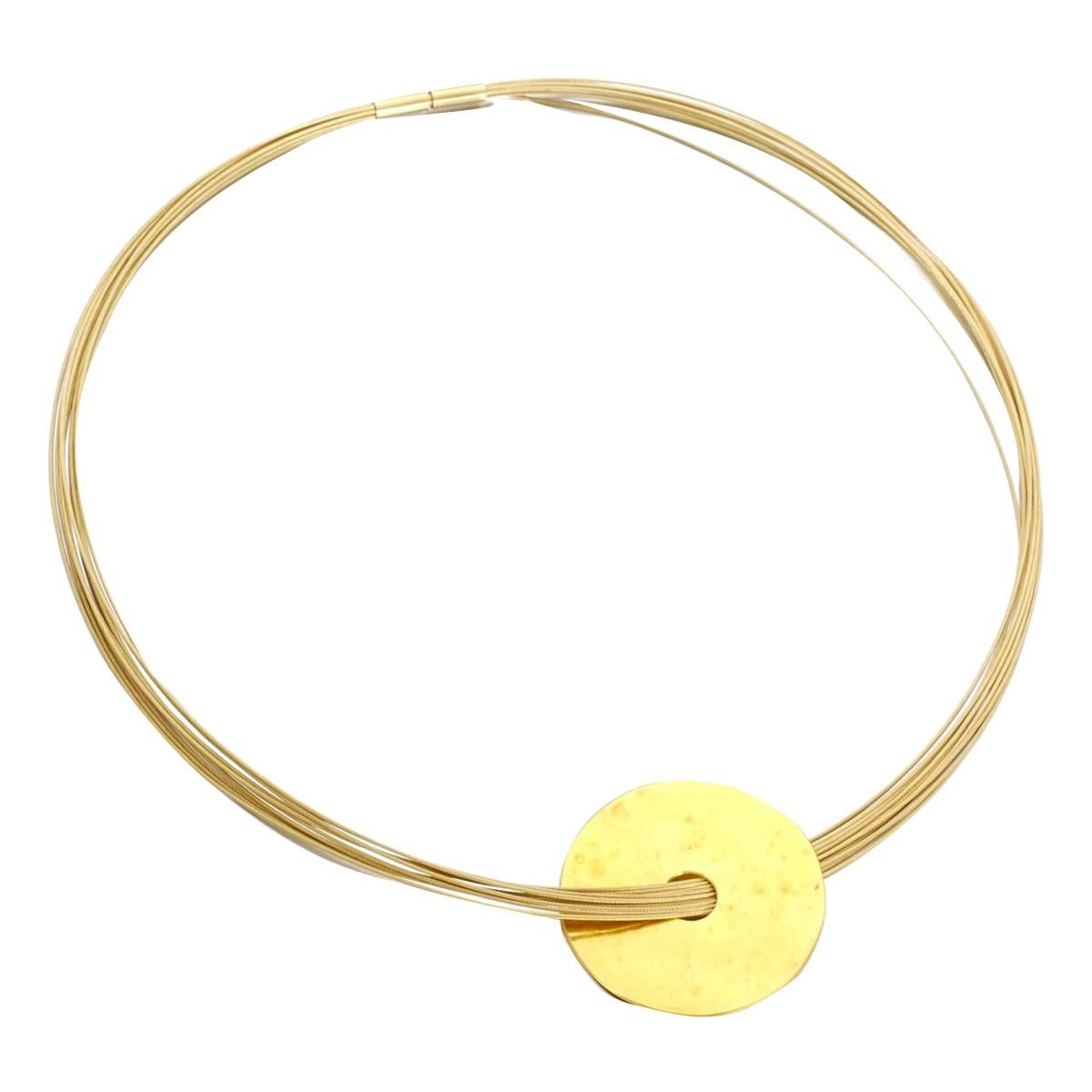 Dinh Van Pendant Yellow Gold Choker Necklace