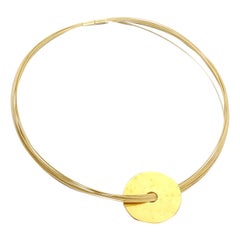 Dinh Van Pendant Yellow Gold Choker Necklace