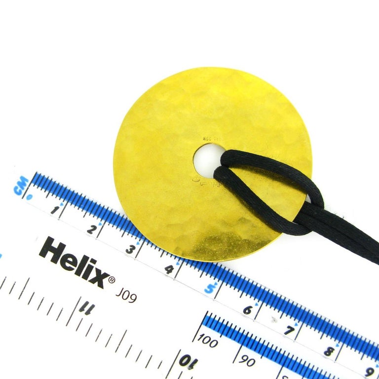 Dinh Van Pi Disc Yellow Gold Pendant Cord Necklace, French at 1stDibs french pendant necklace