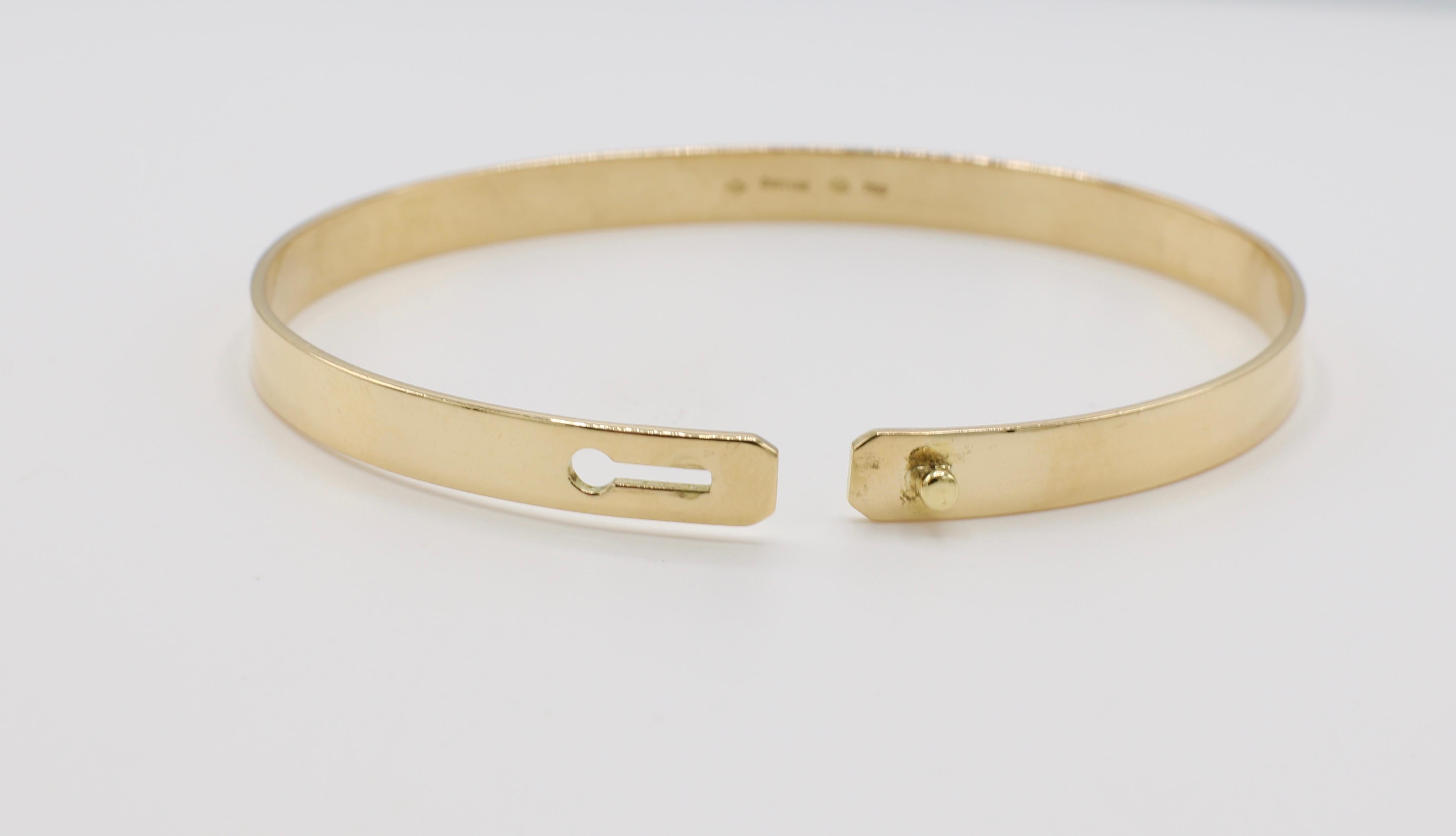 Dinh Van Serrure French 18 Karat Gold Bangle Bracelet In Good Condition In  Baltimore, MD