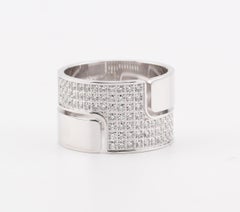 Dinh Van Seventies Large Diamond 18k White Gold Ring Size 6.5