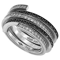 Dinh Van „Spiral“ Ringe aus 18 Karat Weißgold und Diamanten