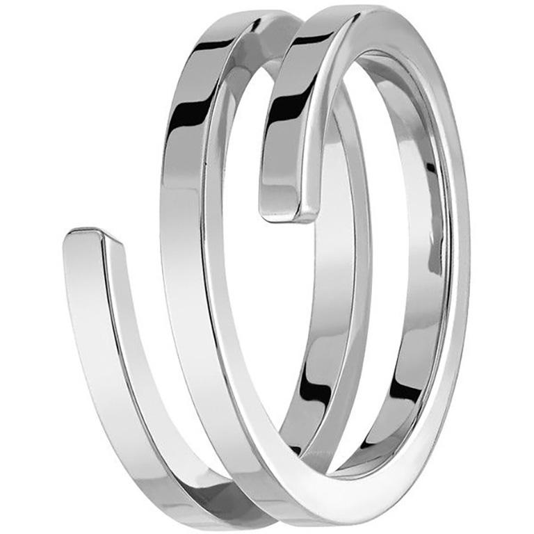 Women's or Men's Dinh Van Spirale Rings, 18 Karat White Gold and Diamonds, Set of 3 'Price of 2'