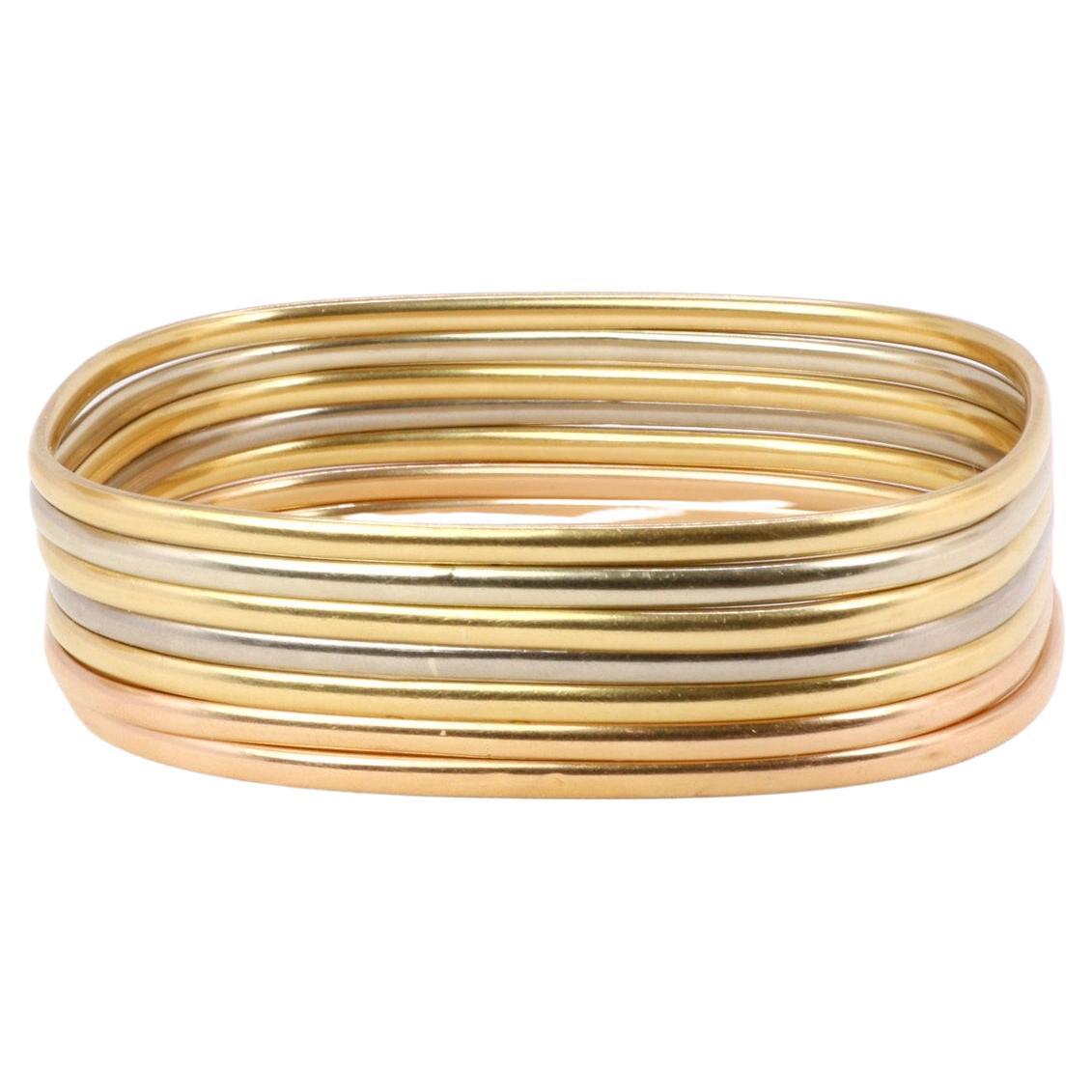 Dinh Van vintage bangle bracelets yellow gold white gold rose gold