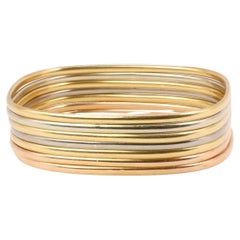 Dinh Van vintage bangle bracelets yellow gold white gold rose gold