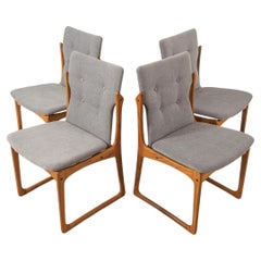 Retro Dinig Room Chairs Vamdrup Stolefabrik Solid Wood