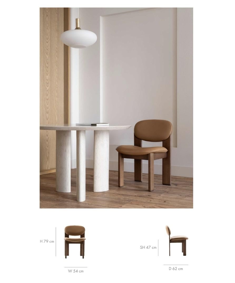Leather Dining Archipen Chair - Exclusive Artistry Edition in O Textile fabric by Noom For Sale