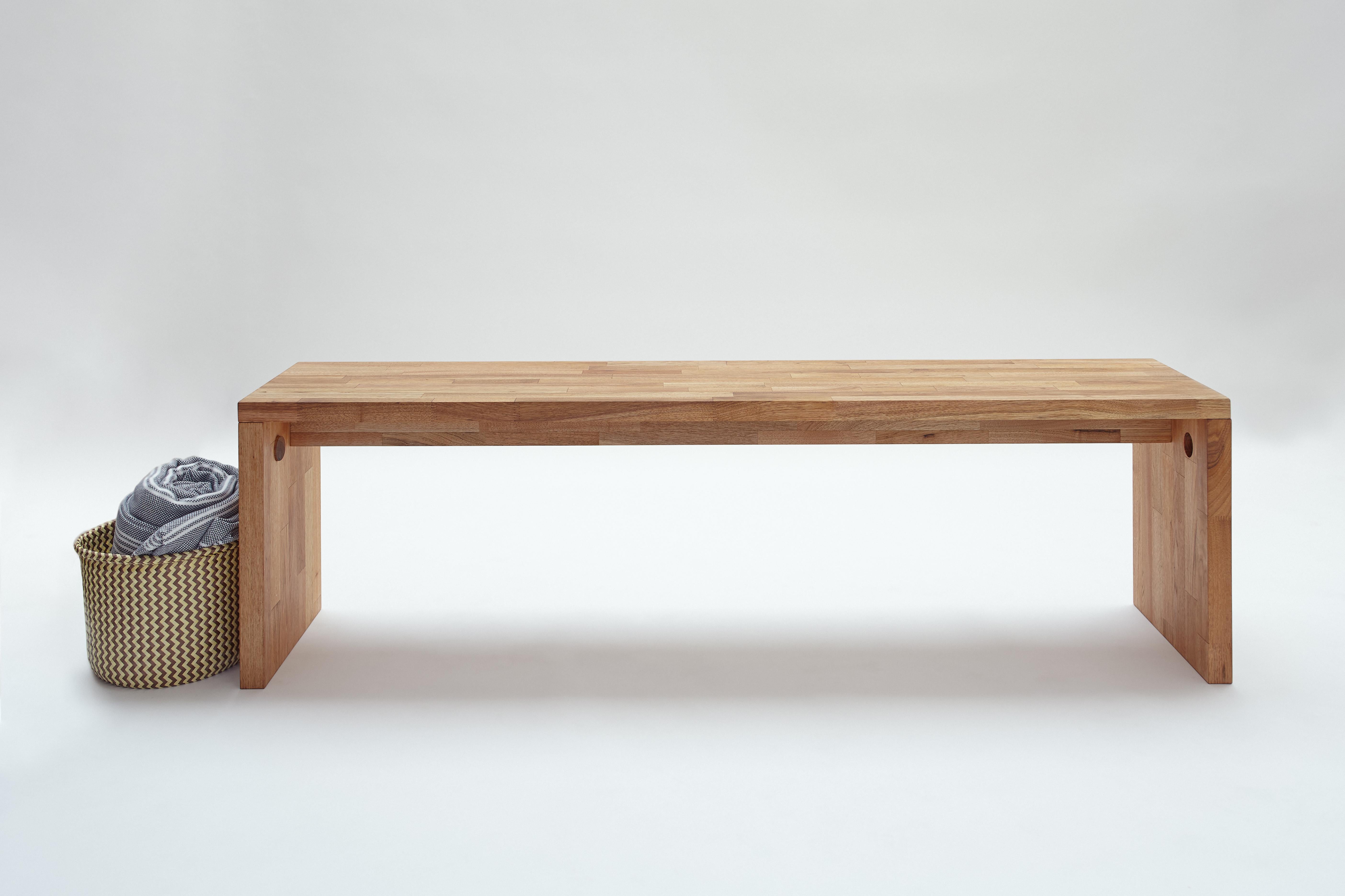 Sturdy yet refined, the LAXseries bench is an easy addition to any home. As a perfect companion to our edge dining table, the dinging bench completes a modern, clean dining set. Made from solid English walnut with a natural oil finish.