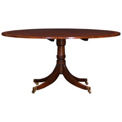 Dining Centre Table Single Pedestal with Brass Fittings