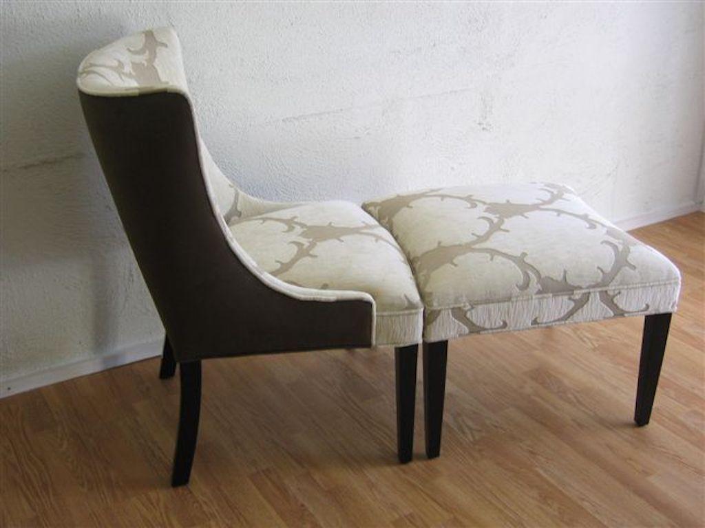  Dining Chair 1940's style  with Concave Tufted Back and Tapered alder Legs For Sale 4