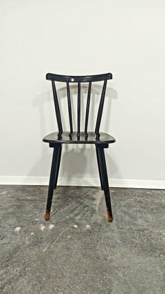 Mid-Century Modern Dining Chairs Set of Six, Hardwood, Slovenia, 1980s