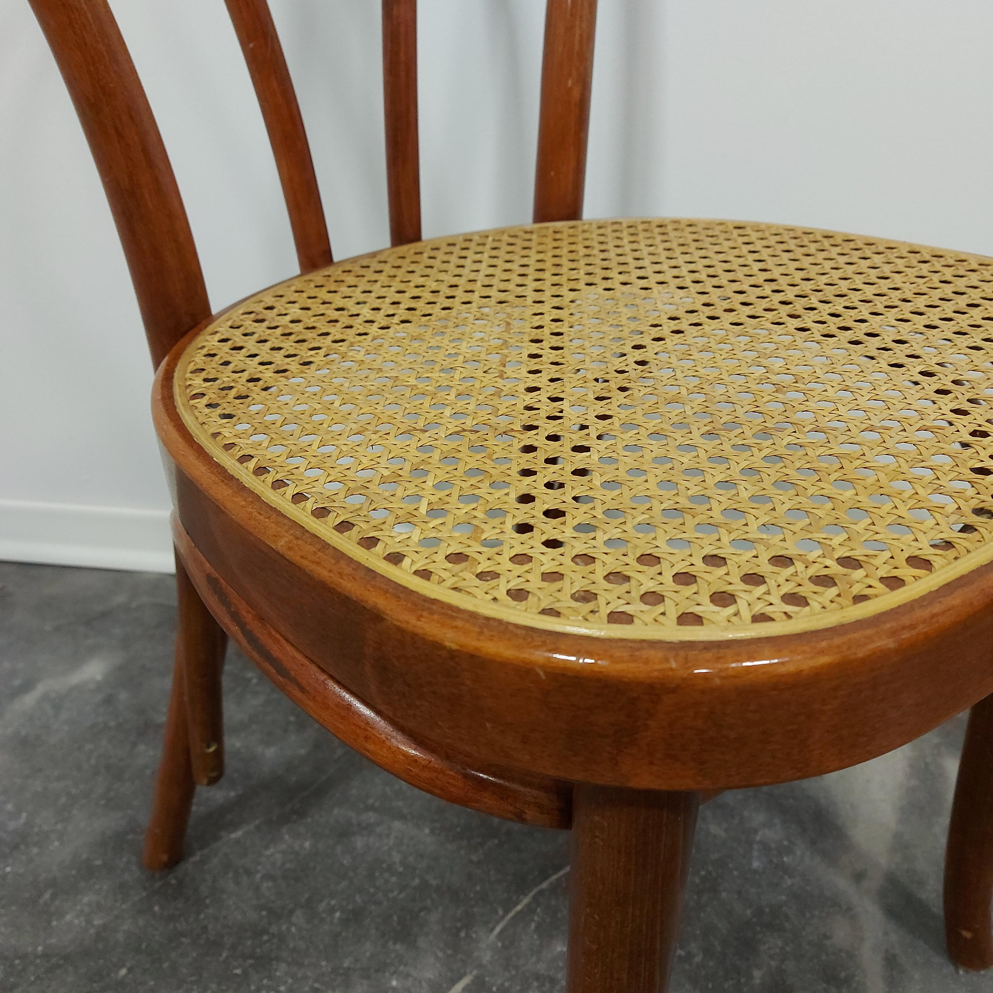 Dining chair by Thonet, Bentwood cane, No. 18, 1980s For Sale 3