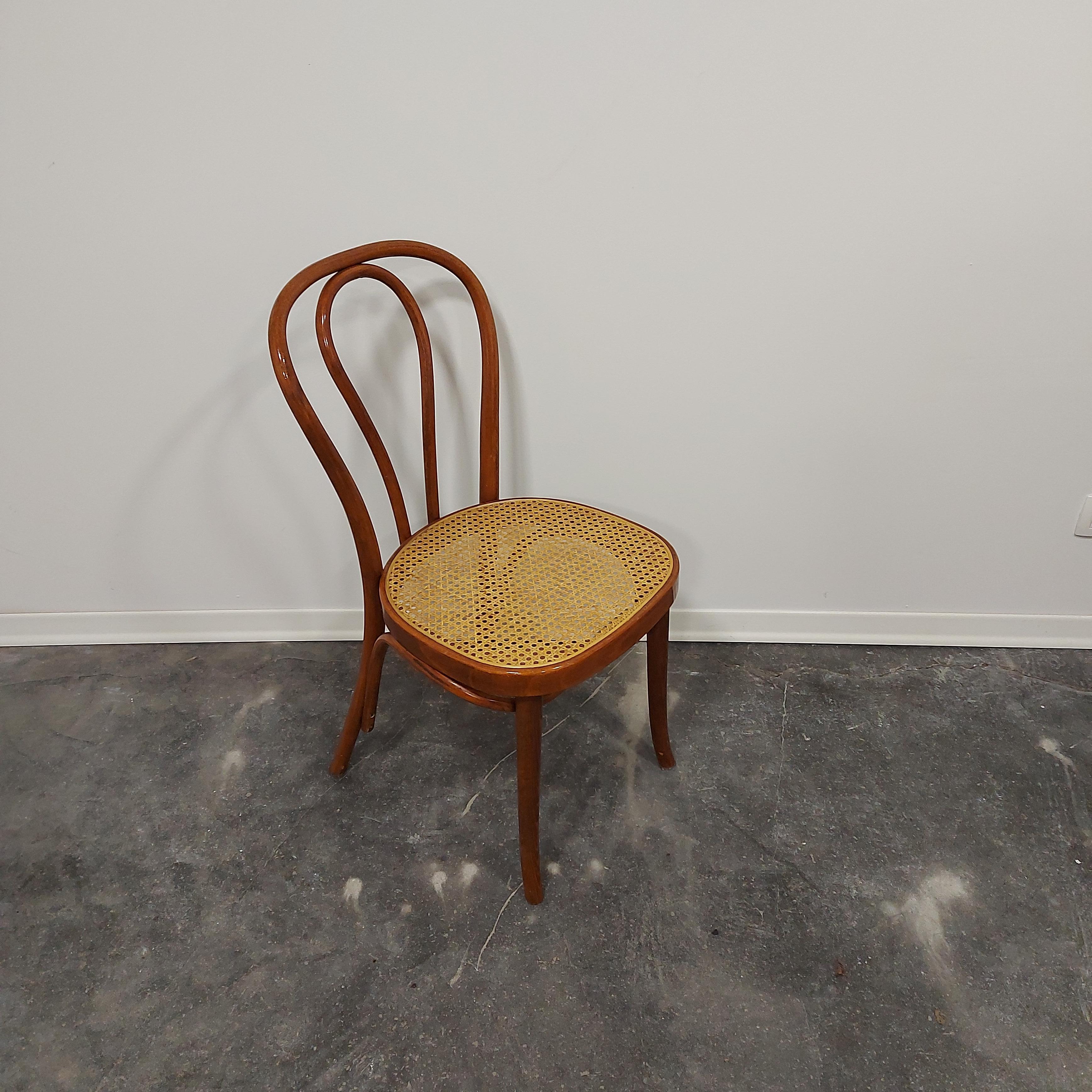 Dining chair by Thonet, Bentwood cane, No. 18, 1980s For Sale 5