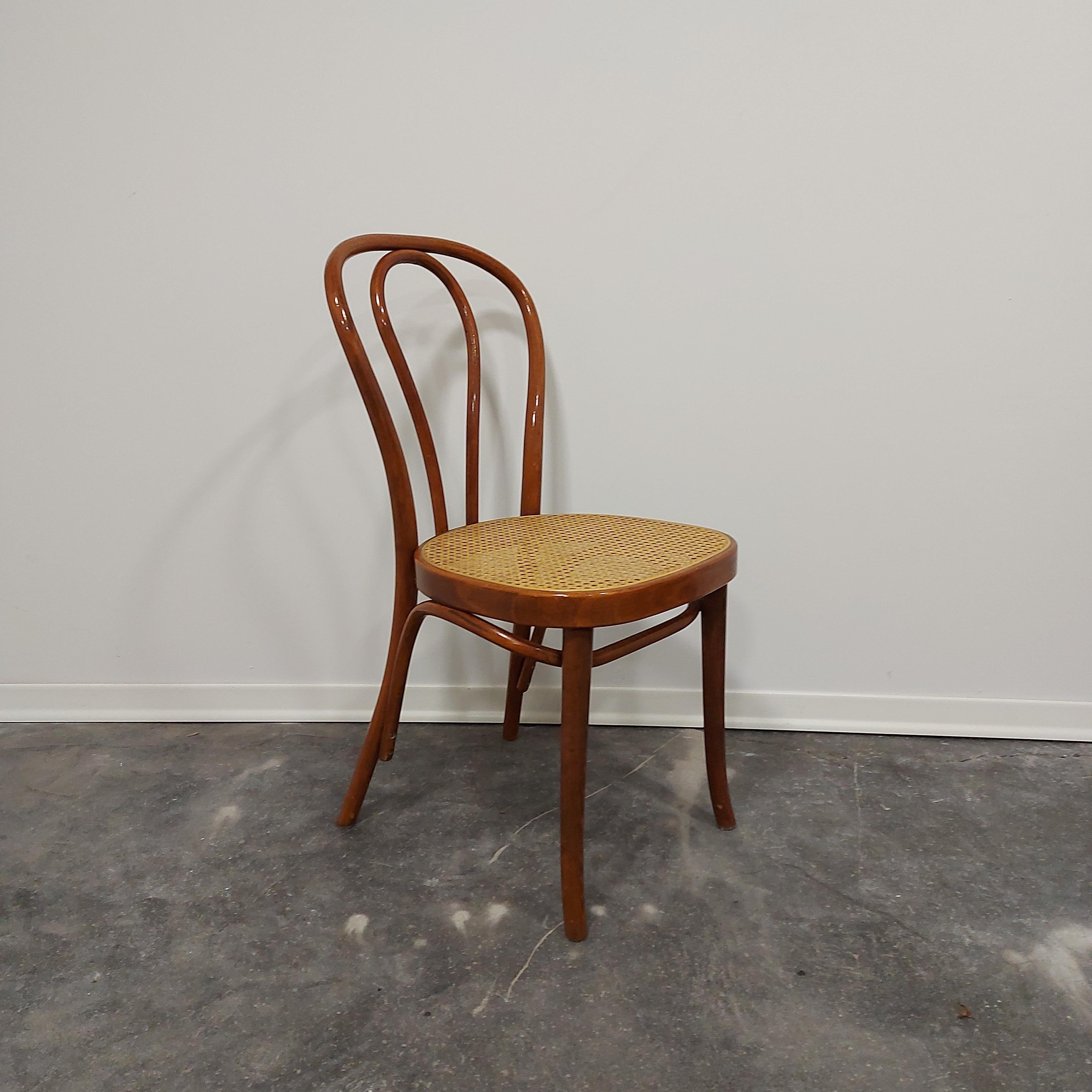 Dining chair by Thonet, Bentwood cane, No. 18, 1980s For Sale 6