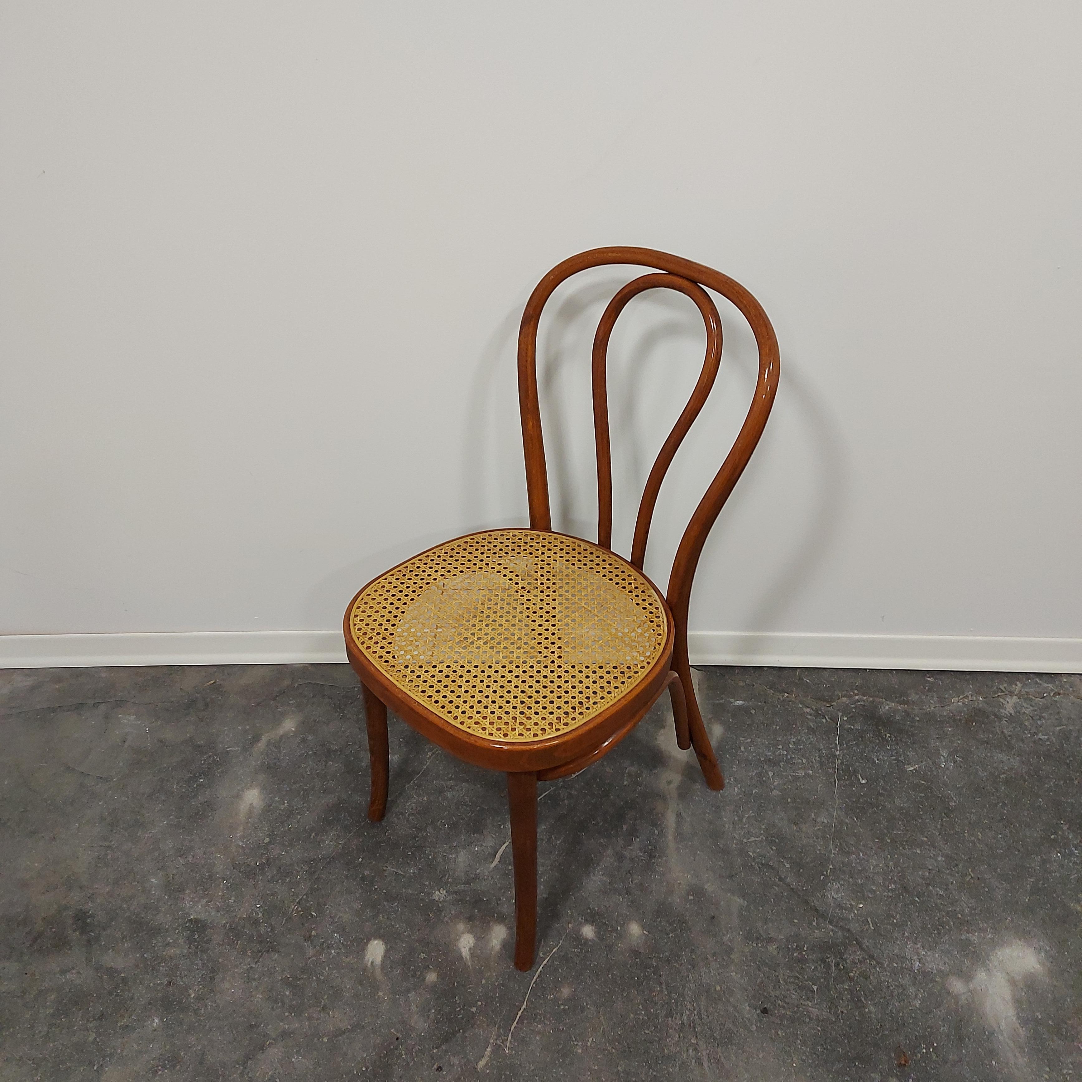Dining chair by Thonet, Bentwood cane, No. 18, 1980s For Sale 8