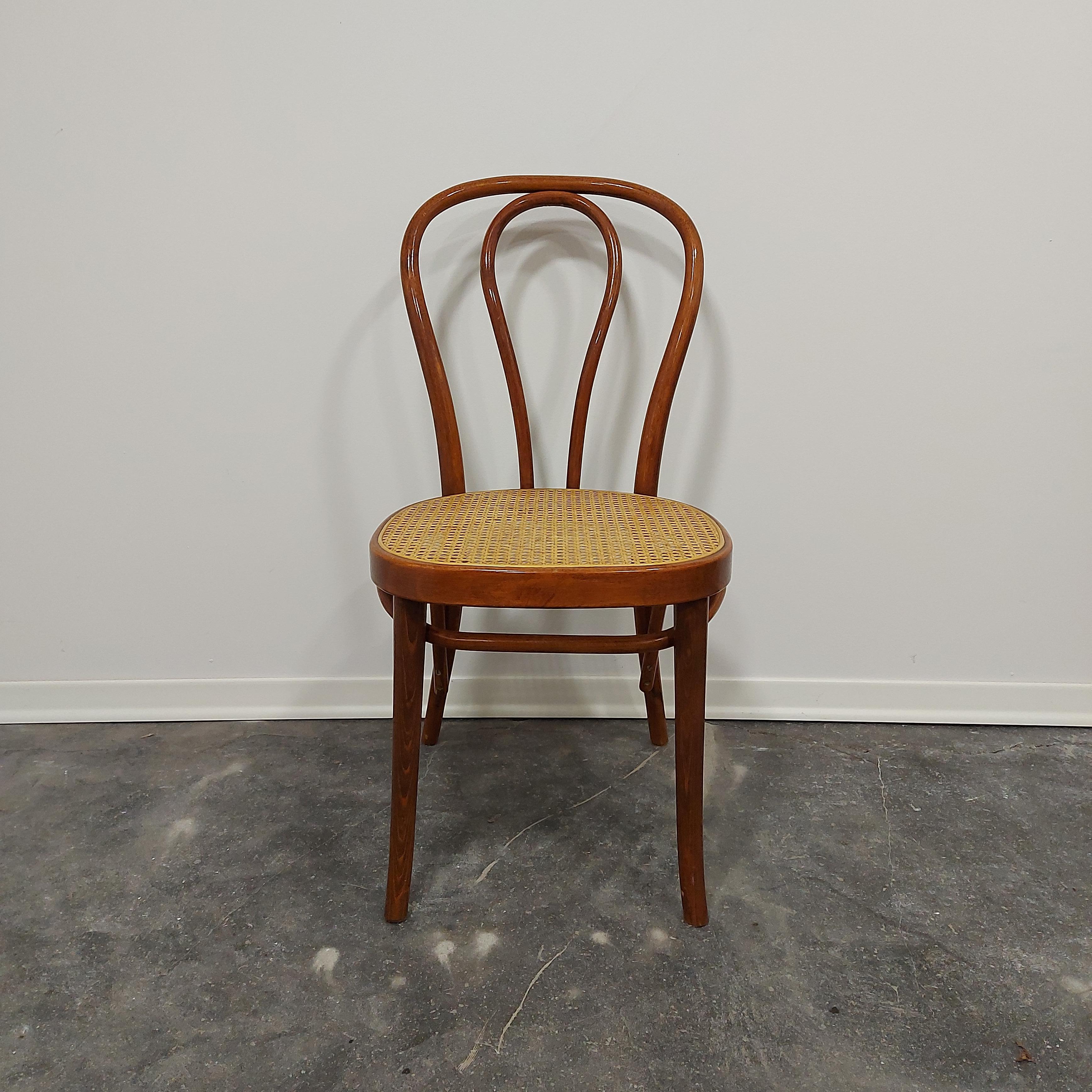 Dining chair by Thonet, Bentwood cane, No. 18, 1980s For Sale 9