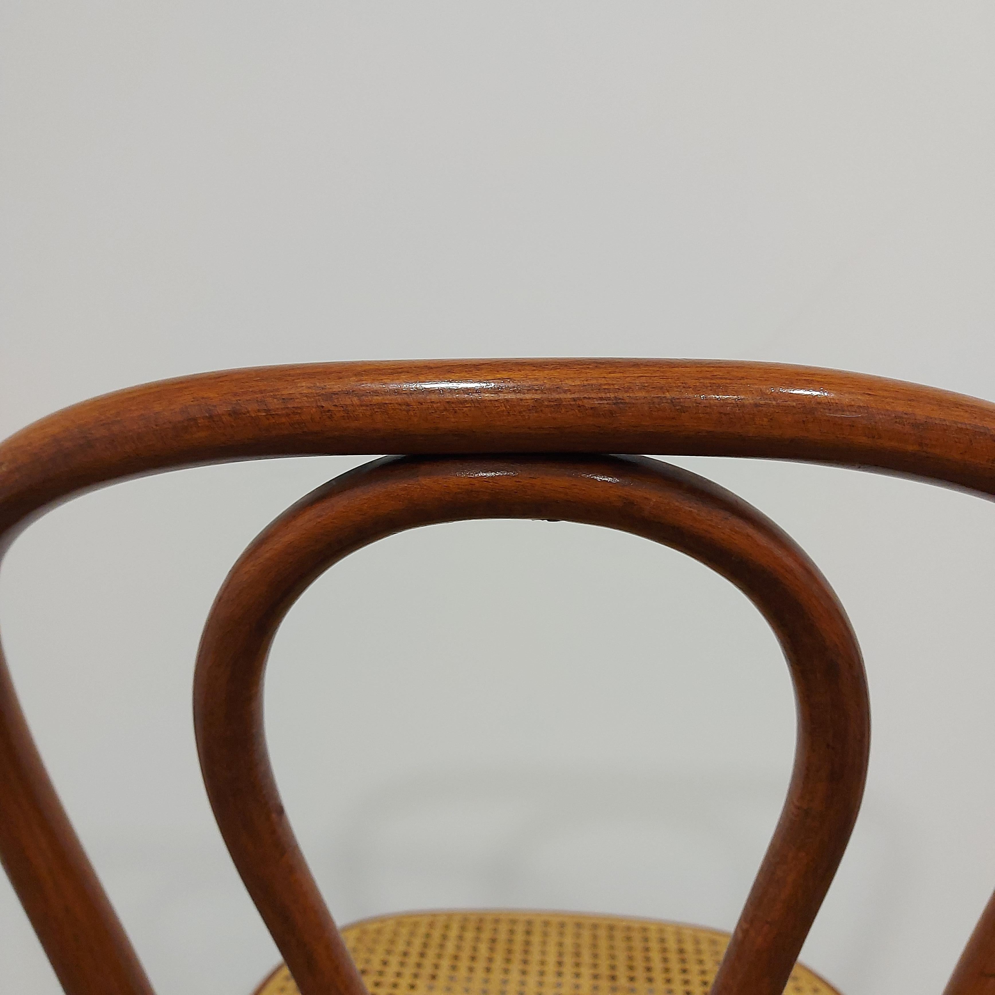 Cane Dining chair by Thonet, Bentwood cane, No. 18, 1980s For Sale