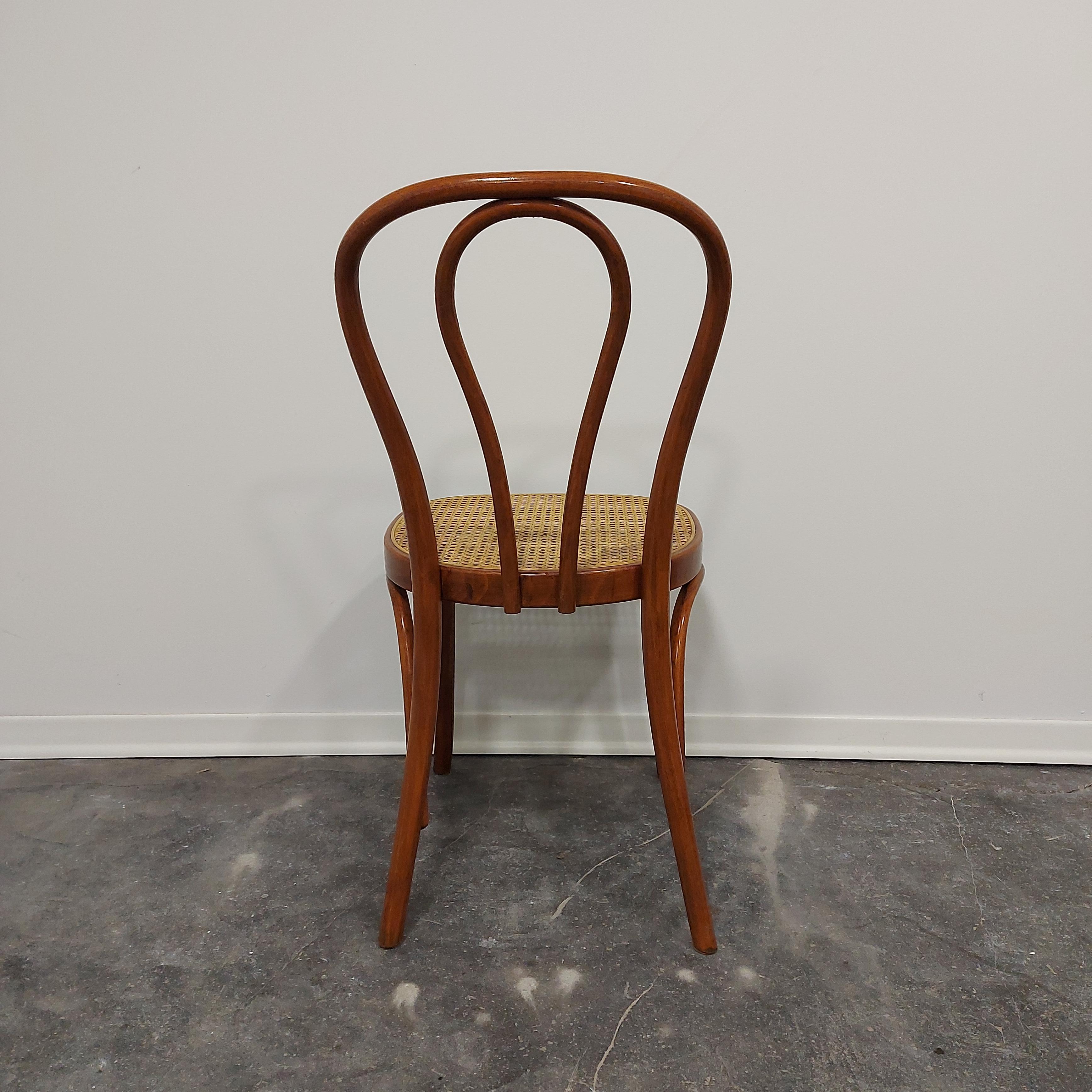 Dining chair by Thonet, Bentwood cane, No. 18, 1980s For Sale 1