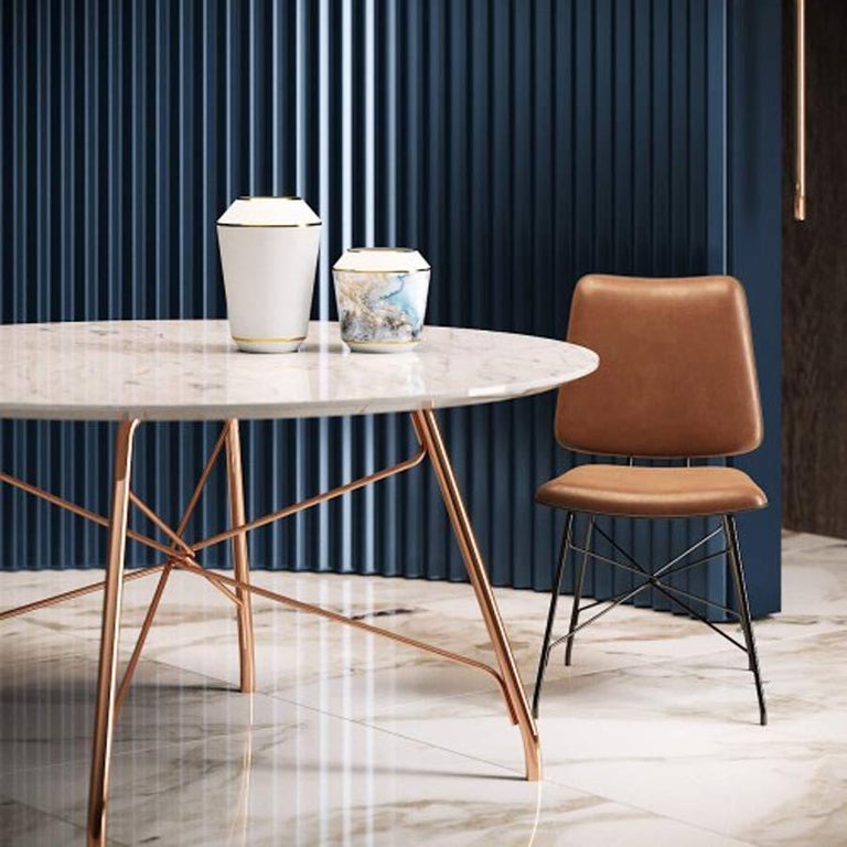 Dining Chair Black Nickel Stainless Steel Legs For Sale at 1stDibs