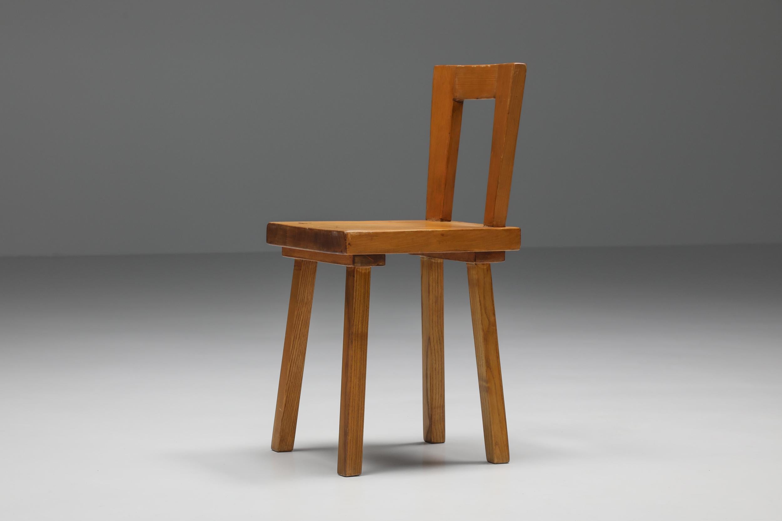 Sedia da pranzo di Charlotte Perriand per Les Arcs, Francia, anni '60 in vendita 2