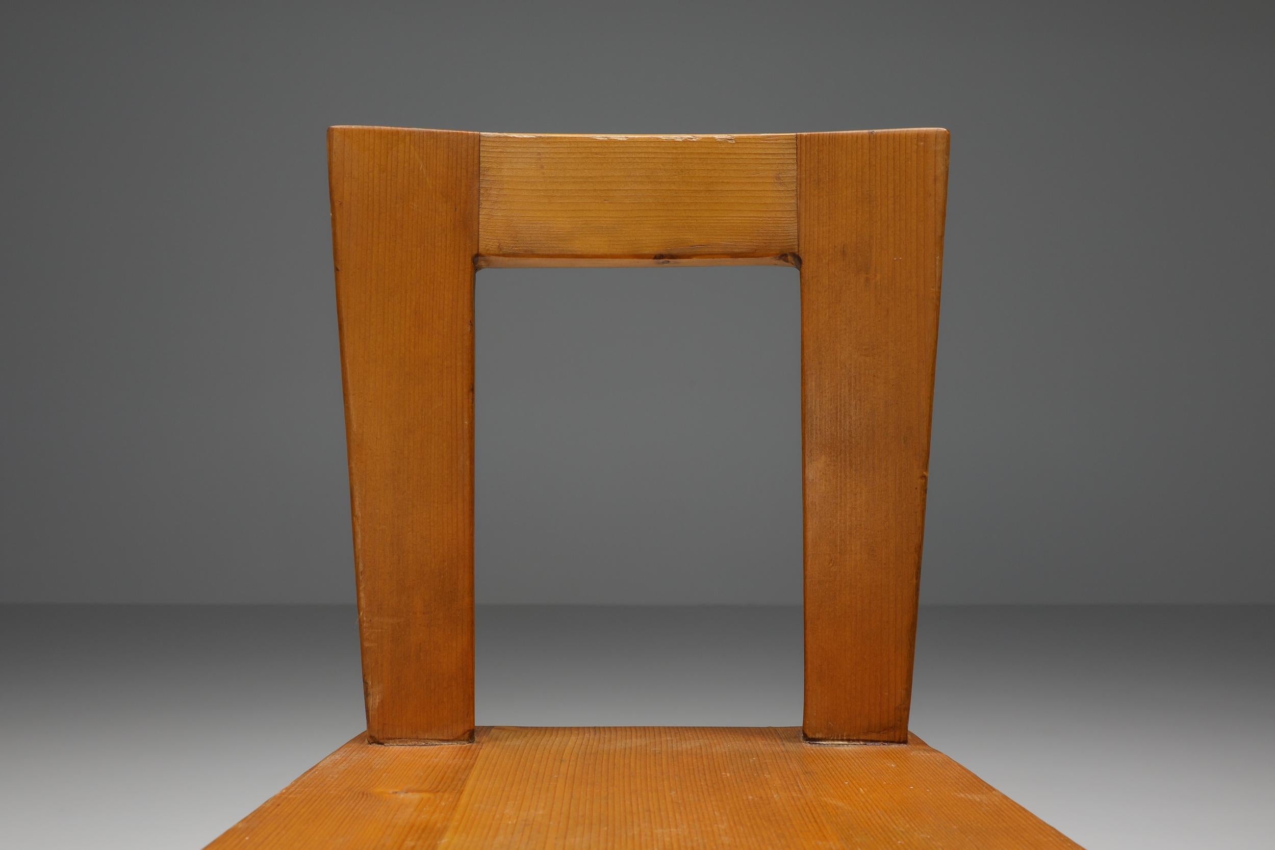 Sedia da pranzo di Charlotte Perriand per Les Arcs, Francia, anni '60 in vendita 3