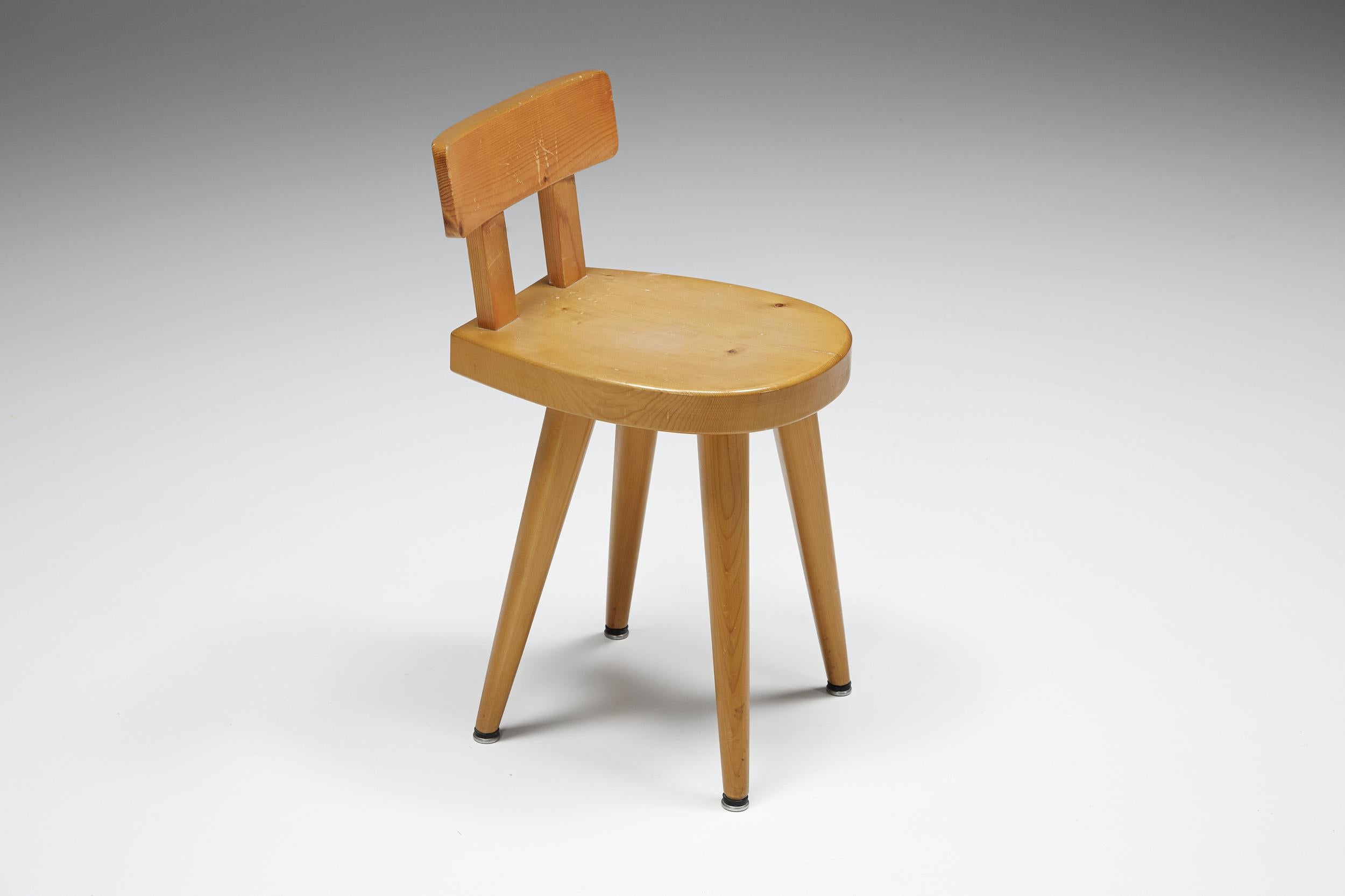 Dining Chair by Charlotte Perriand Made for Les Arcs, France In Excellent Condition In Antwerp, BE