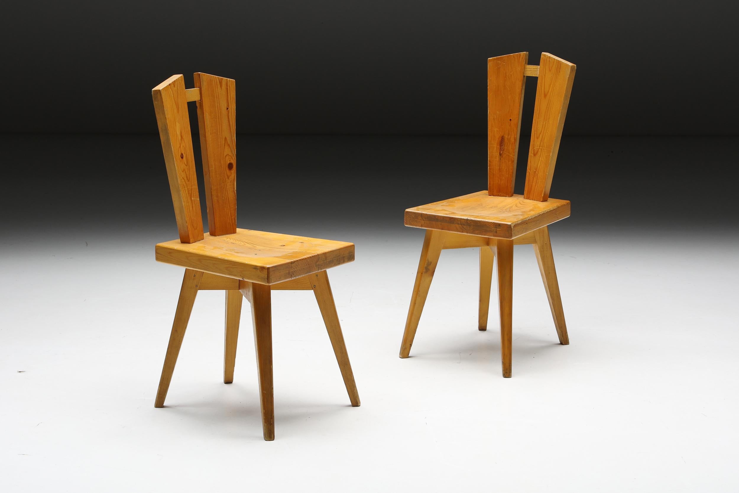 Esszimmerstuhl von Christian Durupt und Charlotte Perriand, Frankreich, 1969 im Angebot 3